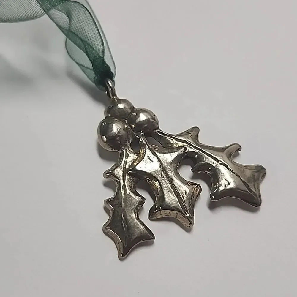 Holly Charm Ornament Pendant Charm Christmas